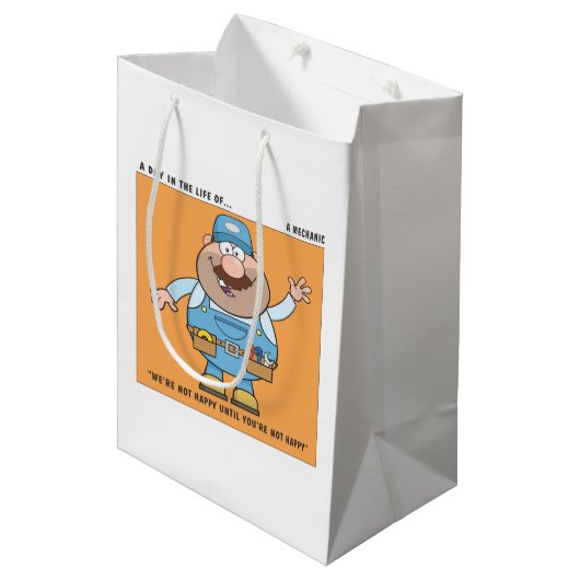 Werken als mechanische Humor Medium Cadeauzakje (Voorkant Gekanteld)