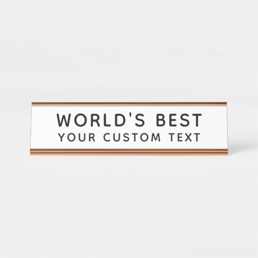 Werken Beste aangepaste zwart en wit Bureau Naambordje (Voorkant)