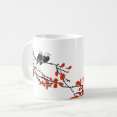 Werken Bestie Gift voor Medewerker Twee vogelrode  Koffiemok (Voorkant links)