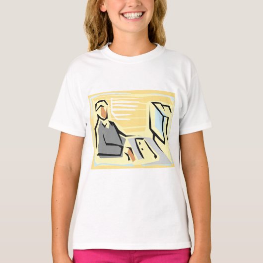 Werken bij computermeisjes t-shirt (Voorkant)