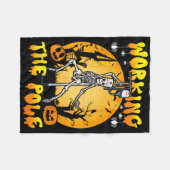 Werken bij de Pole Nurse Halloween Funny Skeleton Fleece Deken (Voorkant (Horizontaal))