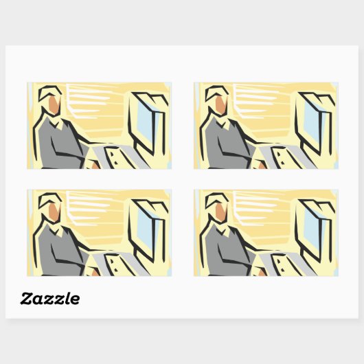 Werken bij een computer Stickers (Vel)