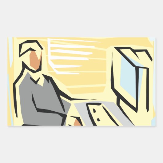 Werken bij een computer Stickers (Voorkant)