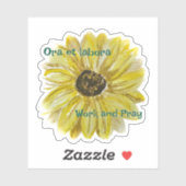 Werken en bidden Zonnebloem Vinyl Sticker (Vel)