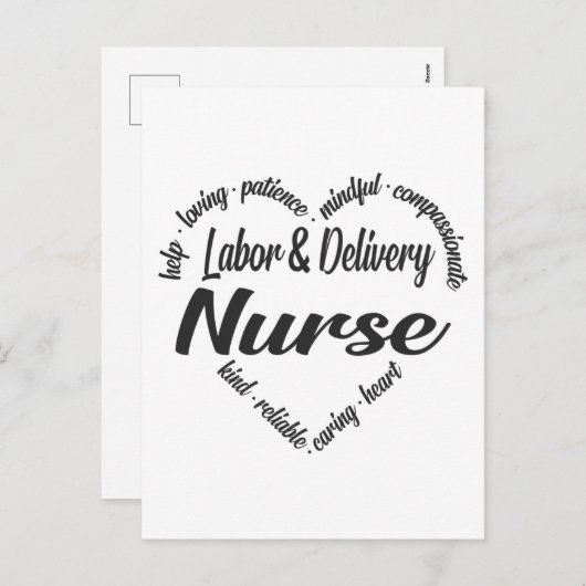 Werken en leveren Zonnehart Word Cloud Feestdagenkaart (Voorkant / Achterkant)