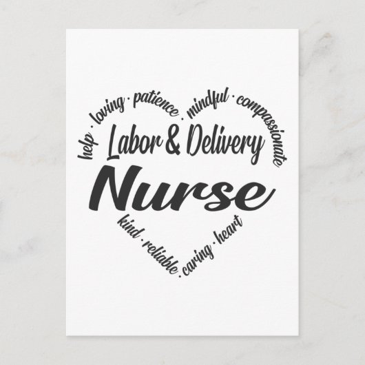 Werken en leveren Zonnehart Word Cloud Feestdagenkaart (Voorkant)