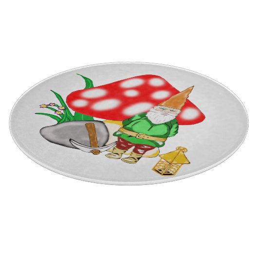 Werken Fantasy Gnome Glas Snijplank (Hoek)