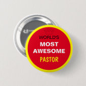 Werken het meest Geweldige - PASTOR (beste) Ronde Button 5,7 Cm (Voorkant /achterkant)