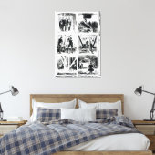 Werken in de caissons, die Brooklyn Bri vormen Canvas Afdruk (Insitu (Slaapkamer))