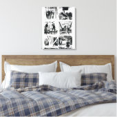 Werken in de caissons, die Brooklyn Bri vormen Canvas Afdruk (Insitu (Slaapkamer))