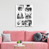Werken in de caissons, die Brooklyn Bri vormen Canvas Afdruk (Insitu (Woonkamer))