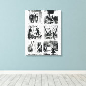 Werken in de caissons, die Brooklyn Bri vormen Canvas Afdruk (Insitu (Houten vloer))