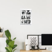 Werken in de caissons, die Brooklyn Bri vormen Poster (Thuiskantoor)