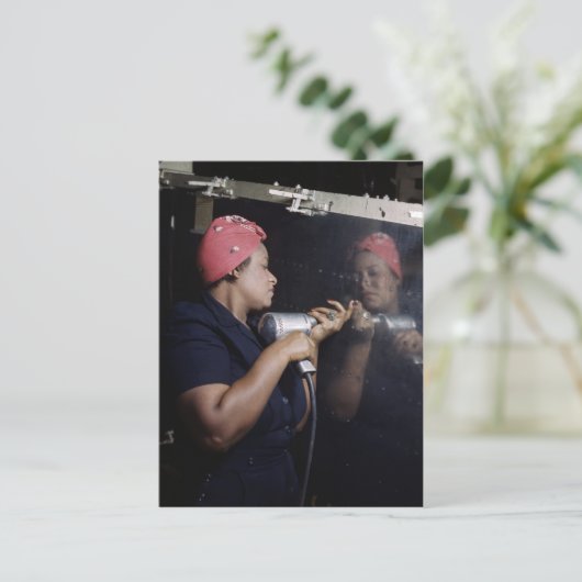 Werken in de fabriek briefkaart (Staand voorkant)