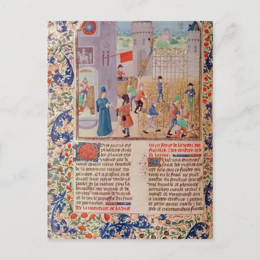 Werken in de wijnbouw briefkaart (Voorkant)