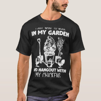 werken in Garden Humor Hangout met kippenboer T-shirt