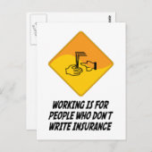 Werken is voor mensen die geen verzekering schrijv briefkaart (Voorkant / Achterkant)