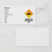 Werken is voor mensen die niet rijmen visitekaartje (Voorkant / Achterkant)