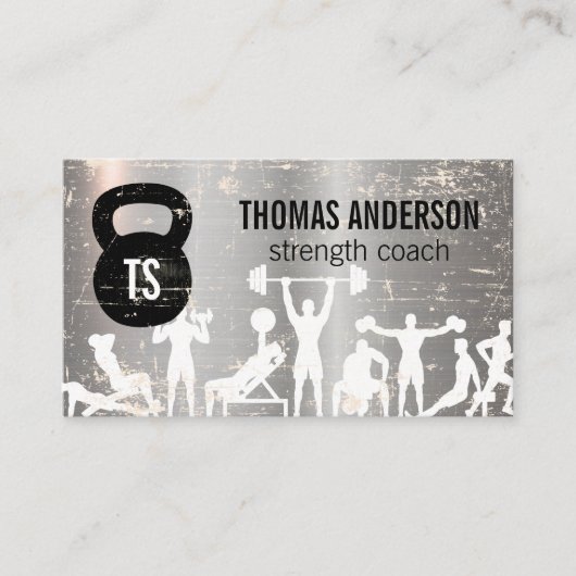 Werken | Kettle Bell | Metaal Visitekaartje (Voorkant)