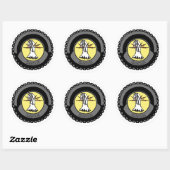 WERKEN met een nul Ronde Sticker (Vel)