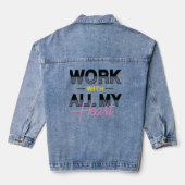Werken met heel mijn hart denim jacket (Achterkant)