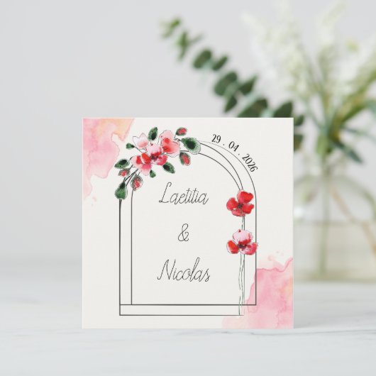 Werken met het Carrée-gedeelte "Coquelicots" Feestdagenkaart (Staand voorkant)