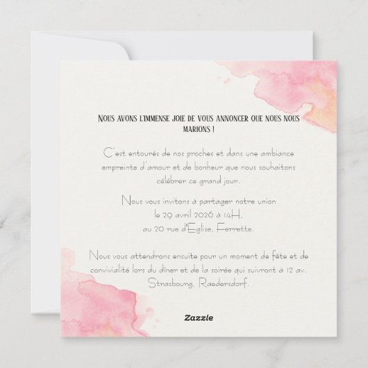 Werken met het Carrée-gedeelte "Coquelicots" Feestdagenkaart (Achterkant)