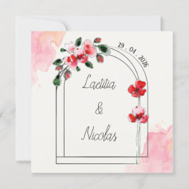 Werken met het Carrée-gedeelte "Coquelicots" Feestdagenkaart