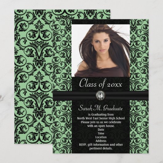 Werken met lichtgroen Afstuderen Kaart (Voorkant / Achterkant)