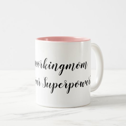 Werken met mama Superpower Mok (Voorkant rechts)