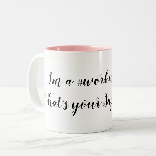 Werken met mama Superpower Mok (Voorkant links)