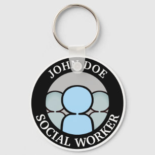 Werken met mensen sleutelhanger