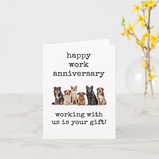 Werken met ons is uw geschenk, werk Jubileum Kaart (Gele Bloem)