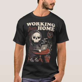 Werken met Thuisgrim Reaper Skull Cute Ha T-shirt