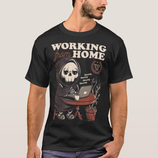 Werken met Thuisgrim Reaper Skull Cute Ha T-shirt (Voorkant)