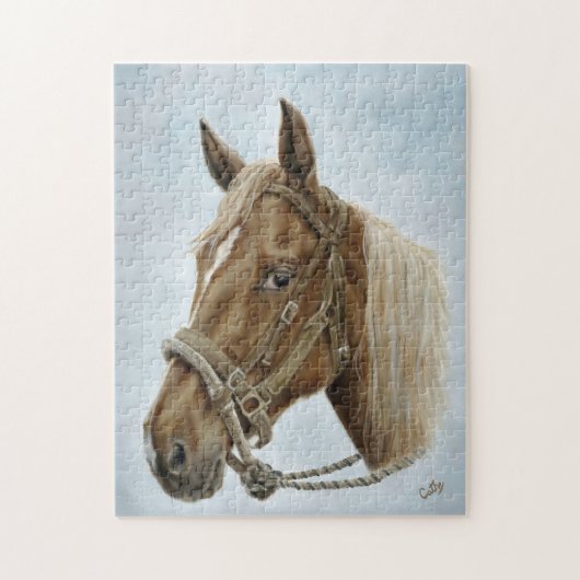 Werken met Western paard Legpuzzel (Verticaal)