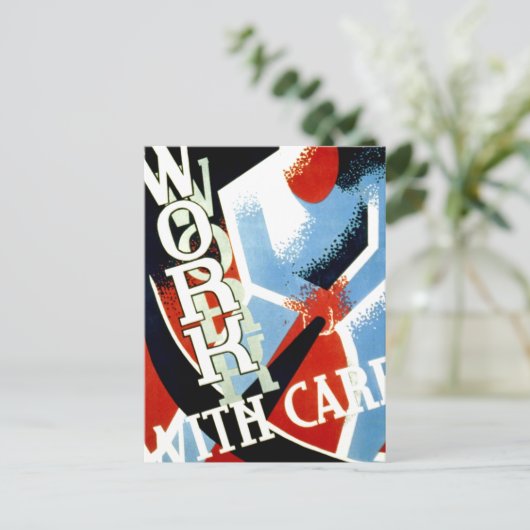 Werken met zorg briefkaart (Staand voorkant)