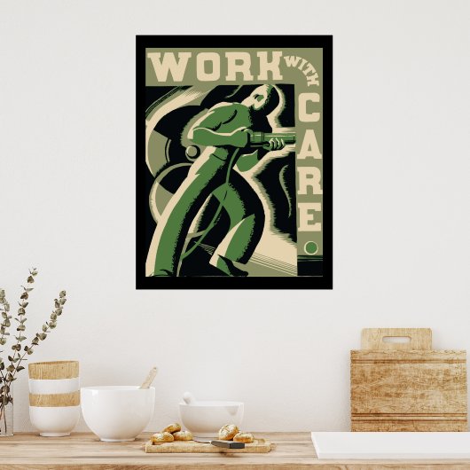 Werken met zorg poster (Keuken)