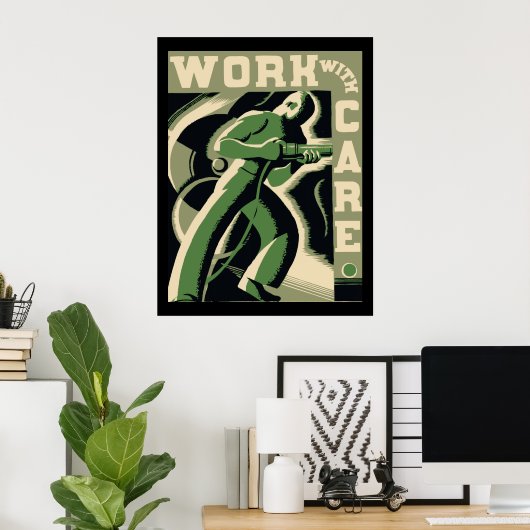 Werken met zorg poster (Thuiskantoor)