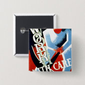 Werken met zorg vierkante button 5,1 cm (Voorkant /achterkant)