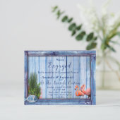 Werken onder water en Verloving met blauw hout Uitnodiging Briefkaart (Staand voorkant)