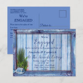 Werken onder water en Verloving met blauw hout Uitnodiging Briefkaart (Voorkant / Achterkant)