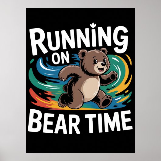 Werken op Beer Time Illustration Poster (Voorkant)