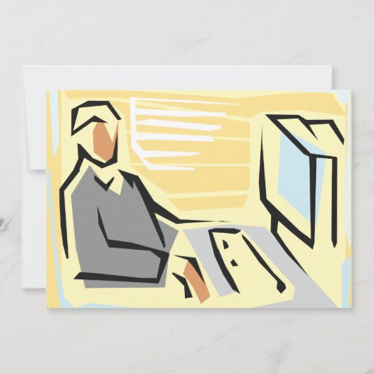 Werken op een computer Uitnodigingen (Voorkant)