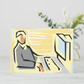 Werken op een computer Uitnodigingen (Staand voorkant)