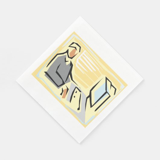 Werken op een computerpapier servet (Hoek)