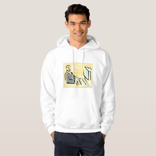 Werken op een Mannen computer Hoodie (Voorkant volledig)