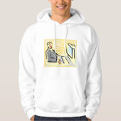 Werken op een Mannen computer Hoodie (Voorkant)