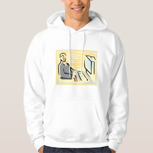 Werken op een Mannen computer Hoodie (Voorkant)