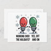 Werken over de Feestdagen Kerst Grappige grap (Voorkant / Achterkant)